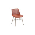 Modern Stackable Chair with perforated backrest and metal legs